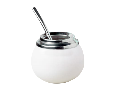 CERAMIC & STAINLESS STEEL GOURD + STRAW